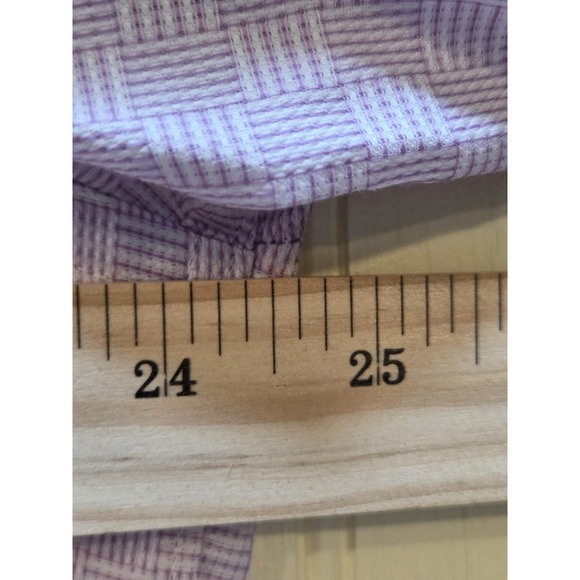 Egara Shirt Mens XL Purple Check Slim Fit Stretch Non Iron Long Sleeve Dress - Picture 5 of 6